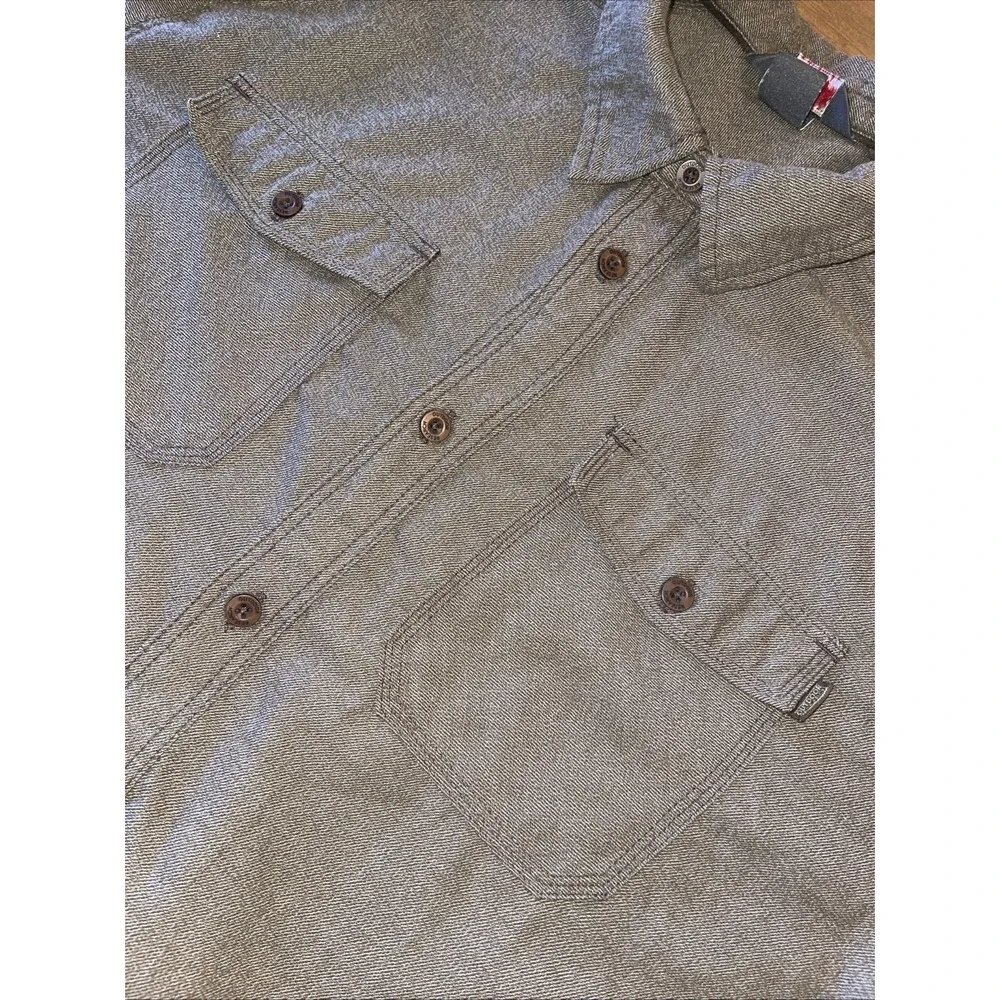 Outdoor Research Shirt Men L Brown Elbow Patches‎ Pockets Long Sleeve Button Up